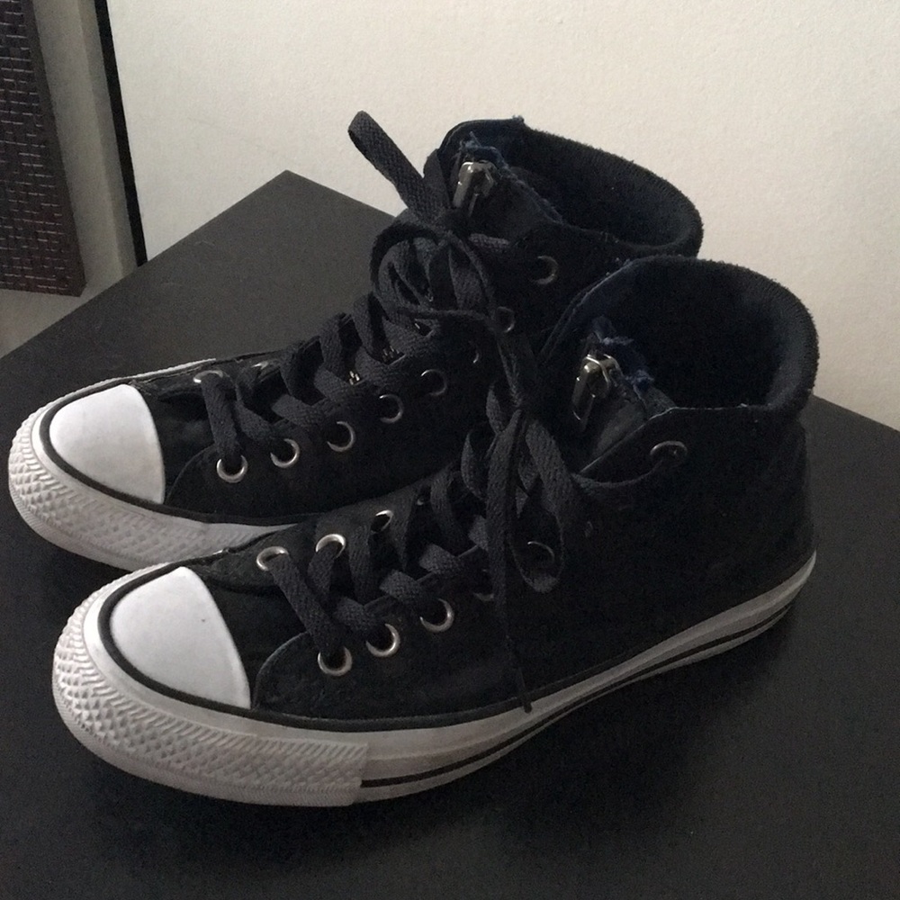 Black Converse Hightops with Zipper
